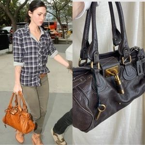 CHLOE  PADDINGTON Leather Padlock Handbag/ Shoulder bag-Megan Fox/ Katy Perry